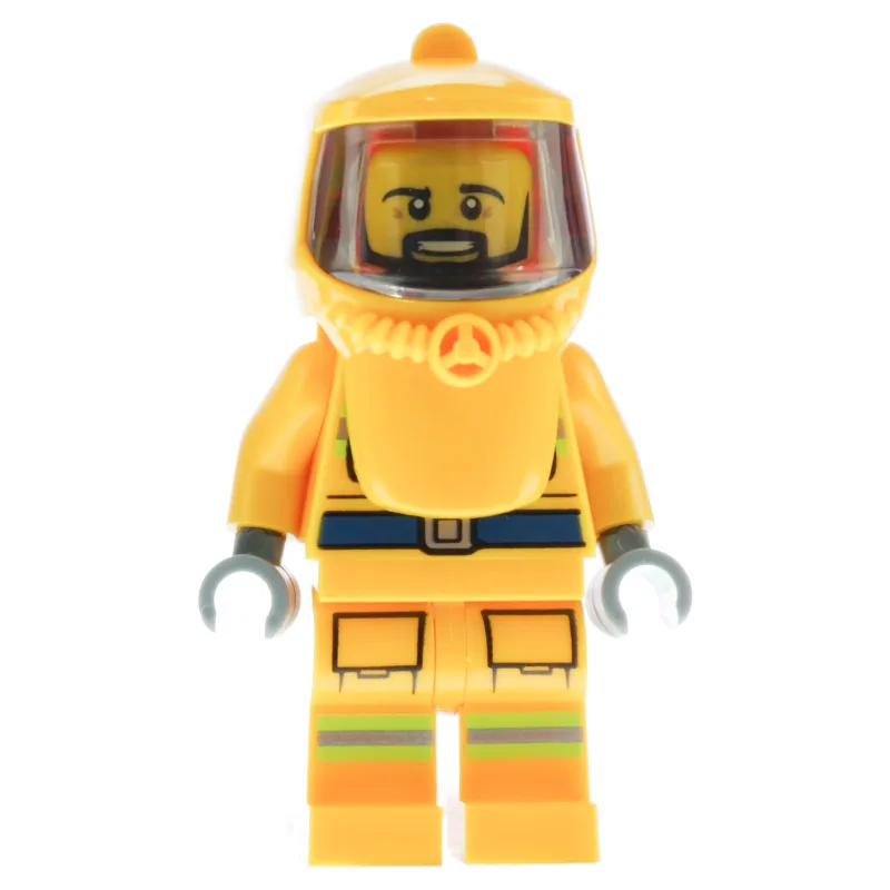 Firefighter, Bright Light Orange Hazmat Suit — minifigurine LEGO | Brick Broker