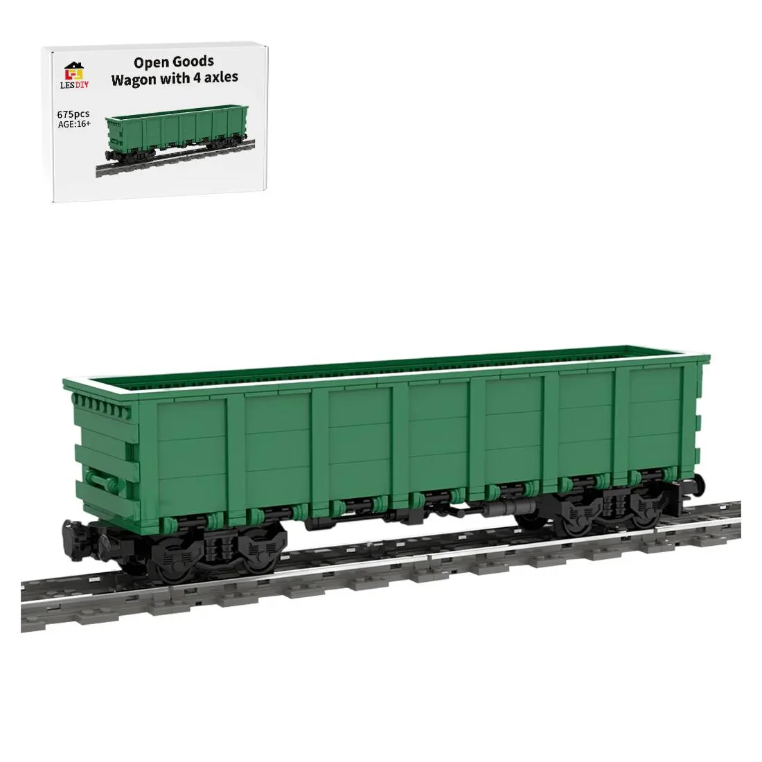 LesDiy Wagon de marchandises ouvert à 4 essieux style américain (LESDIY-3640307) - prix | Brick Broker