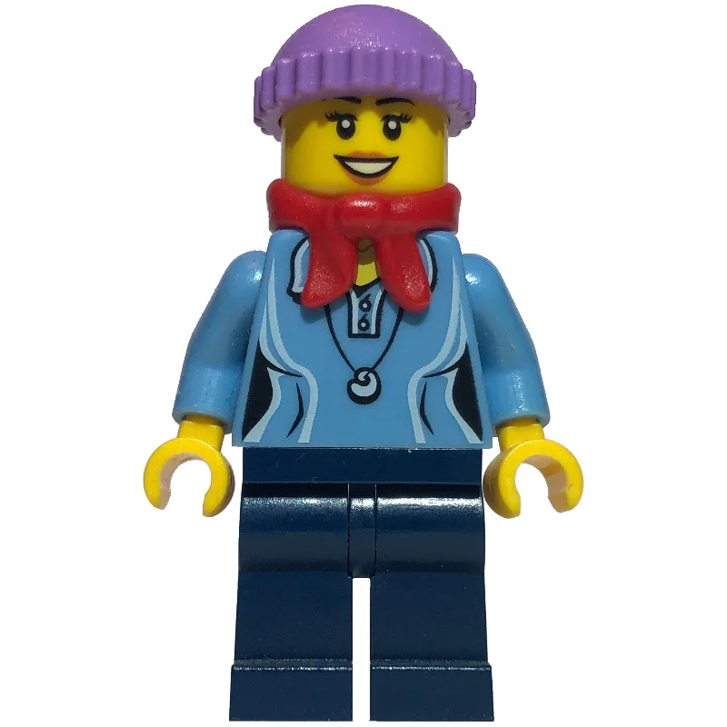 Woman, Medium Blue Polo Shirt with Necklace,… — minifigurine LEGO | Brick Broker
