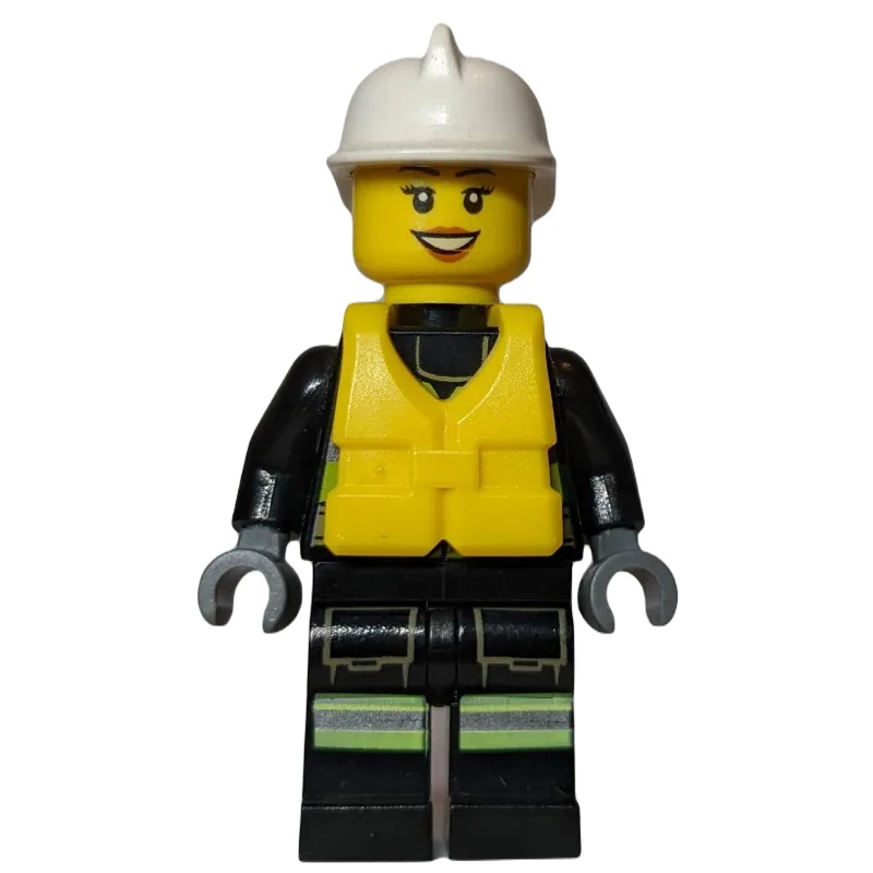 Firewoman, Safety Vest with Flashlight, Pocke… — minifigurine LEGO | Brick Broker