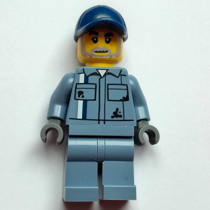 Scrapyard Worker, Sand Blue Overall, Dark Blu… — minifigurine LEGO | Brick Broker