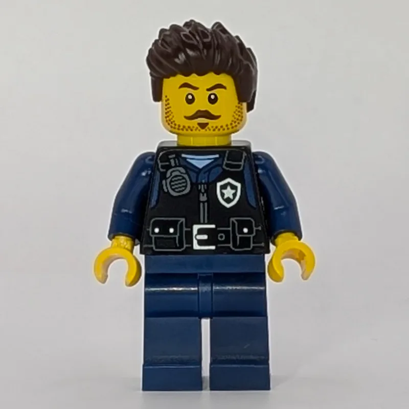 Police Officer, Black Vest, Dark Blue Legs, D… — minifigurine LEGO | Brick Broker