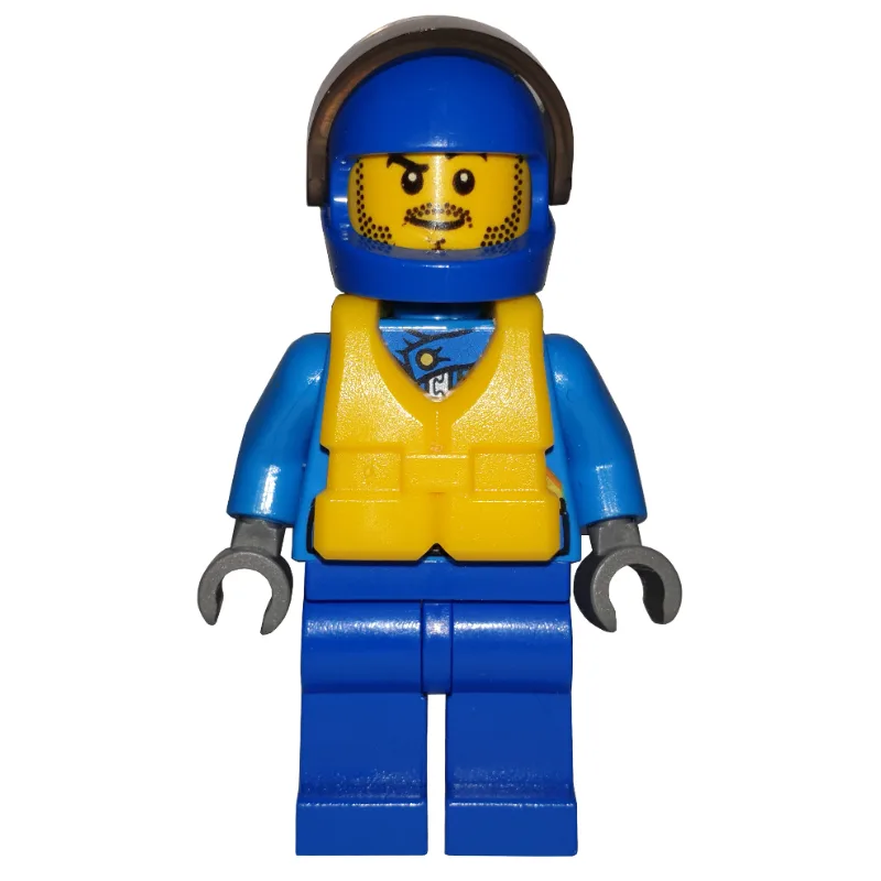 Racer, Dark Azure and Blue Jumpsuit, Blue Hel… — minifigurine LEGO | Brick Broker