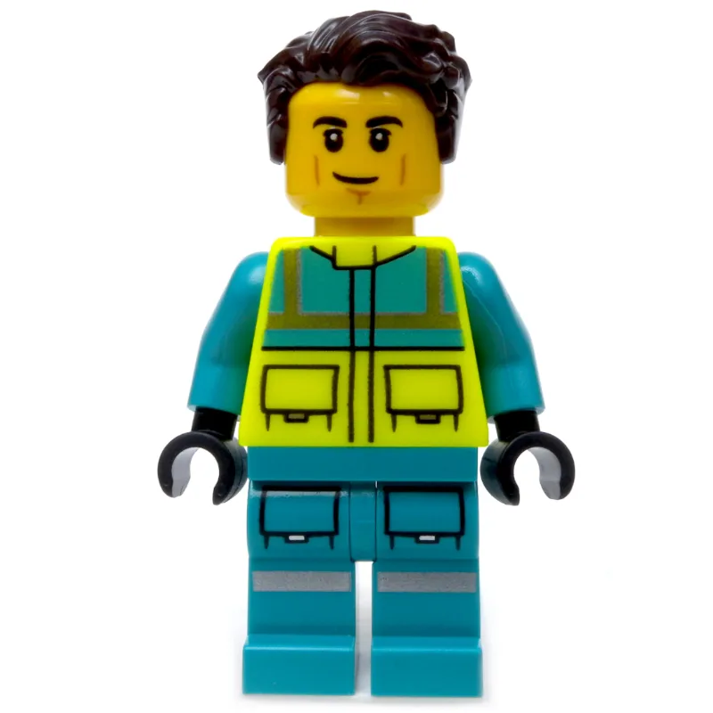 Paramedic, Vibrant Yellow Safety Vest, Dark T… — minifigurine LEGO | Brick Broker