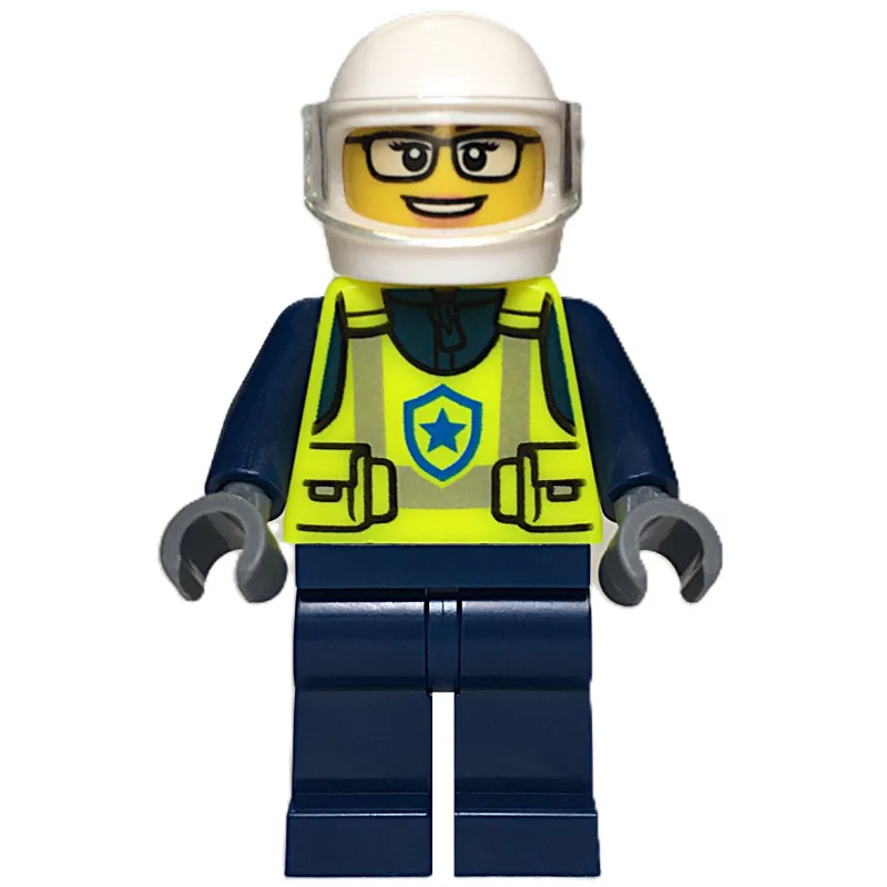 Police Officer, Vibrant Yellow Safety Vest, D… — minifigurine LEGO | Brick Broker