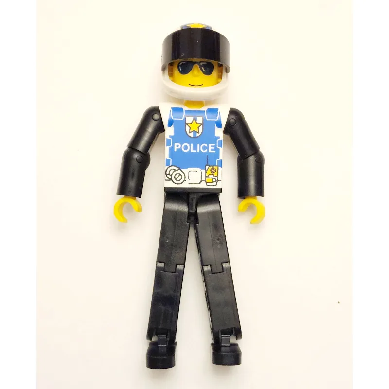 Technic Figure Black Legs, White Top with Pol… — minifigurine LEGO | Brick Broker