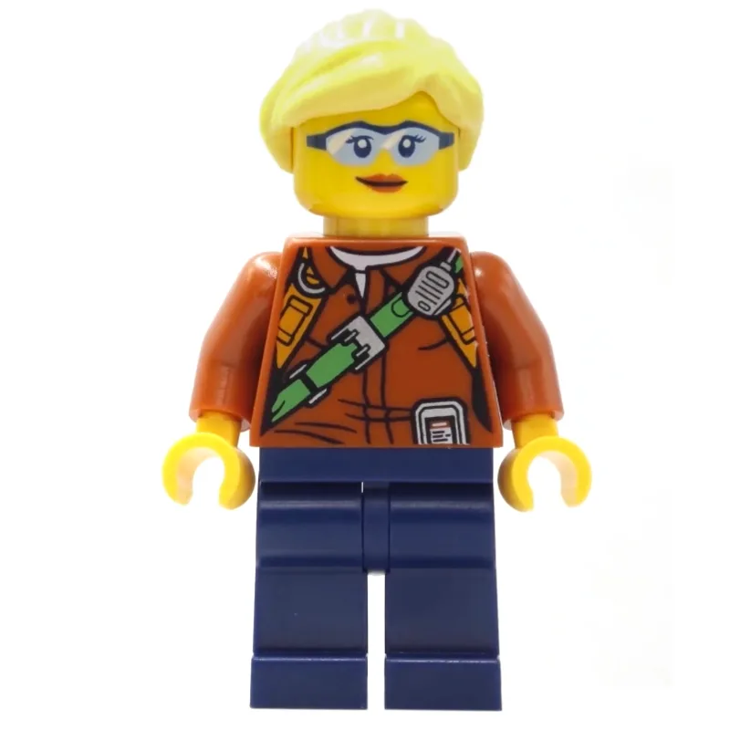 Explorer, Woman, Shirt with Radio and Green B… — minifigurine LEGO | Brick Broker