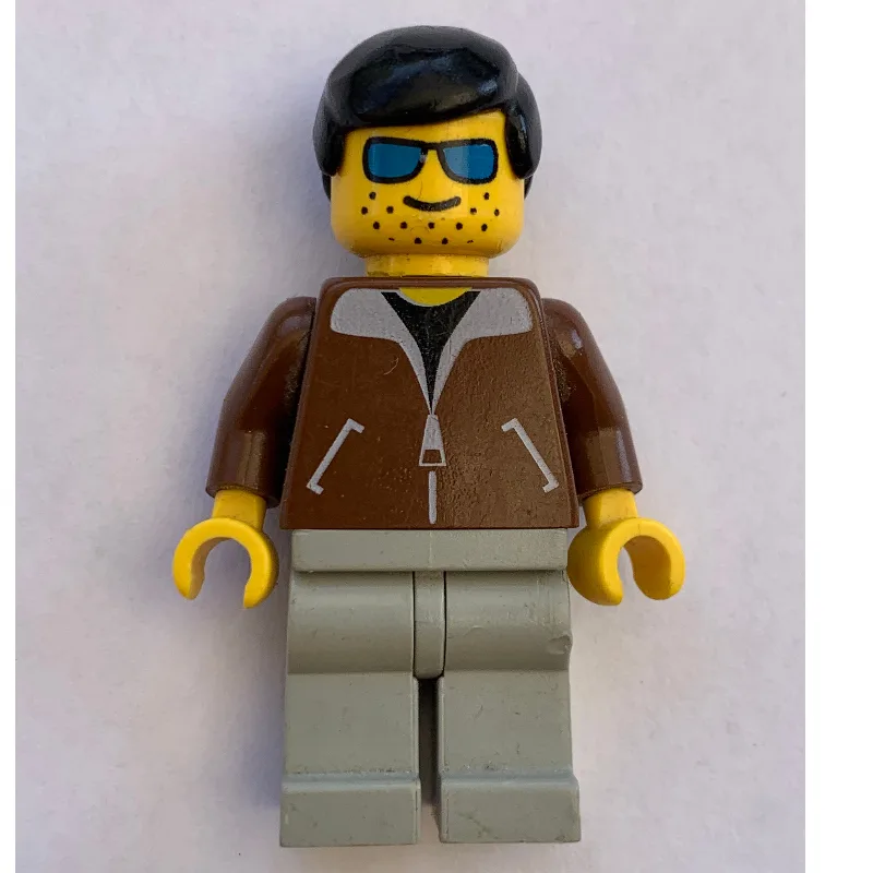 Man, Brown Jacket, Light Gray Legs, Black Hai… — minifigurine LEGO | Brick Broker