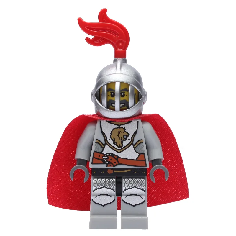 Lion Knight, Helmet with Grille and Red Plume… — minifigurine LEGO | Brick Broker