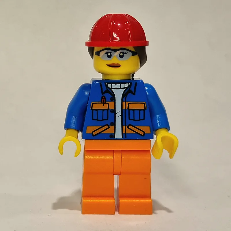 Construction Worker, Blue Jacket, Orange Legs… — minifigurine LEGO | Brick Broker