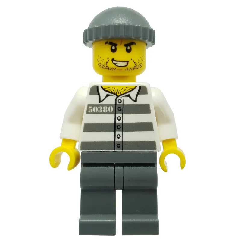 Criminal, Prison Shirt with #50380, Dark Blui… — minifigurine LEGO | Brick Broker