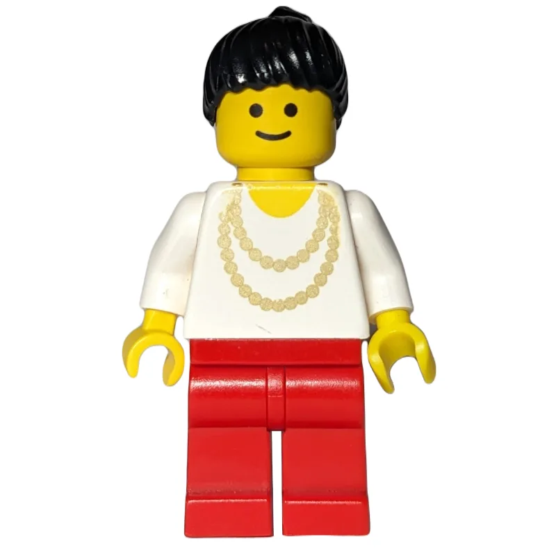 Woman - White Torso, Yellow Necklace, Red Legs — minifigurine LEGO | Brick Broker