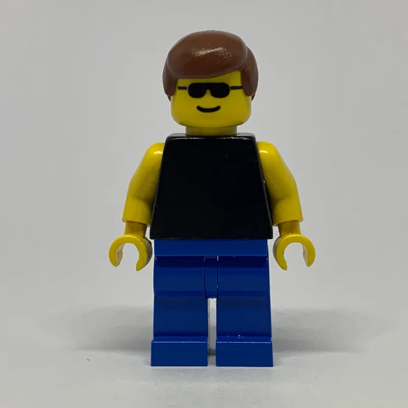 Man, Black Torso, Blue Legs, Brown Hair, Sung… — minifigurine LEGO | Brick Broker
