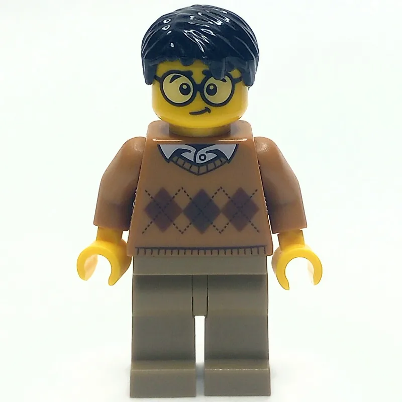 Man, Medium Dark Argyle Sweater, Dark Tan Leg… — minifigurine LEGO | Brick Broker