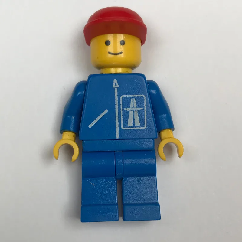 Man, Blue Jacket with Highway Logo, Blue Legs… — minifigurine LEGO | Brick Broker
