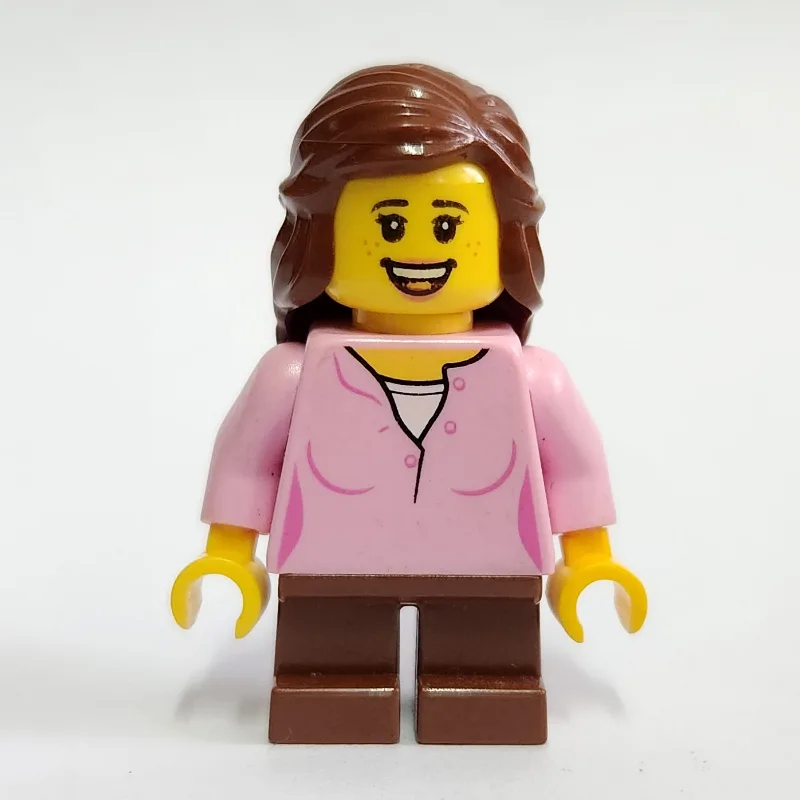 Kid - Bright Pink Torso, Reddish Brown Legs,… — minifigurine LEGO | Brick Broker