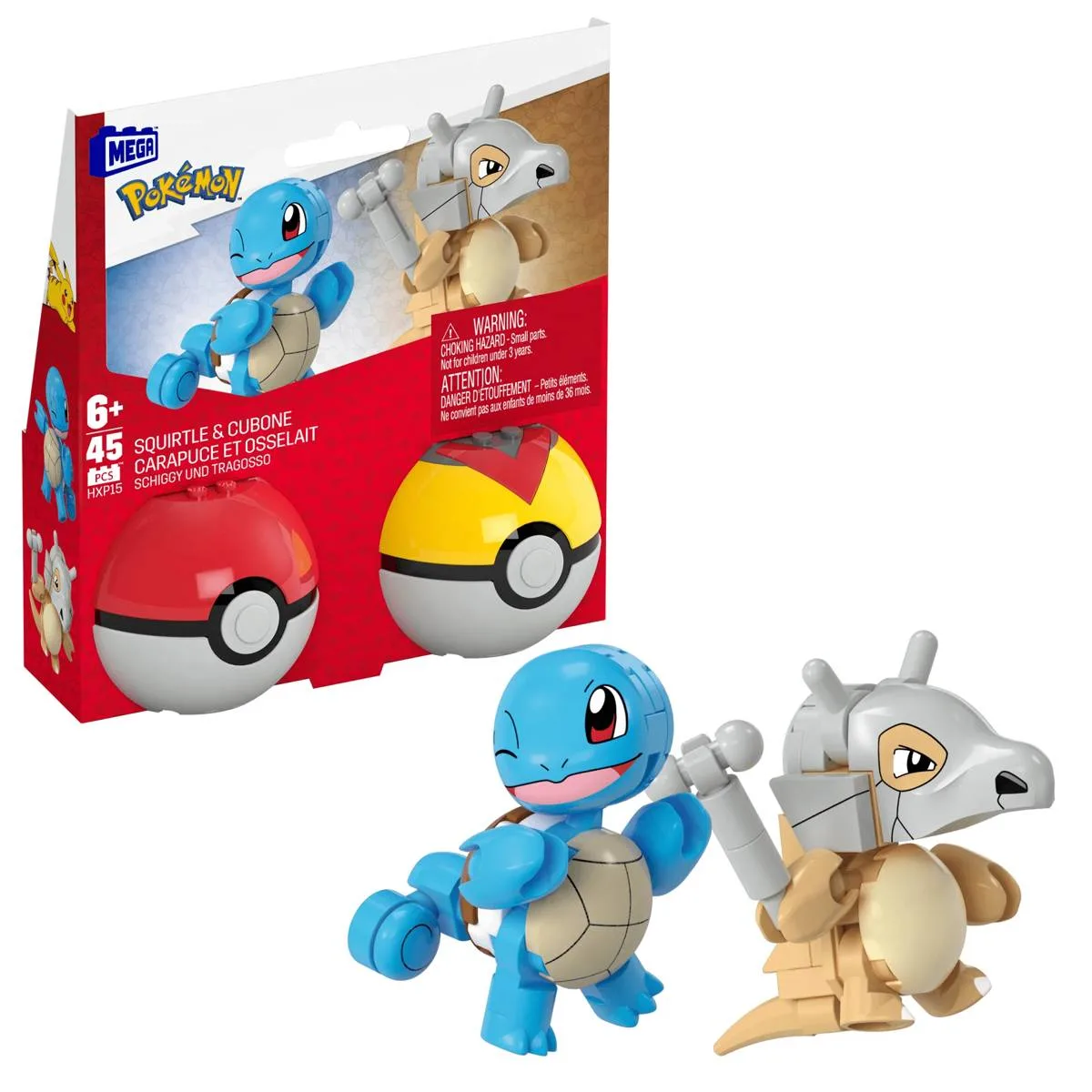 Mattel MEGA Pokémon™ Set de 2 Pok balls - Carapuce et Osselait (HXP15) - prix | Brick Broker