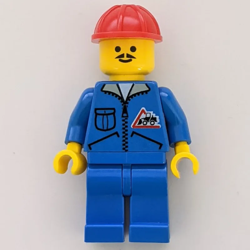 Construction Worker, Blue Jacket with Zipper… — minifigurine LEGO | Brick Broker