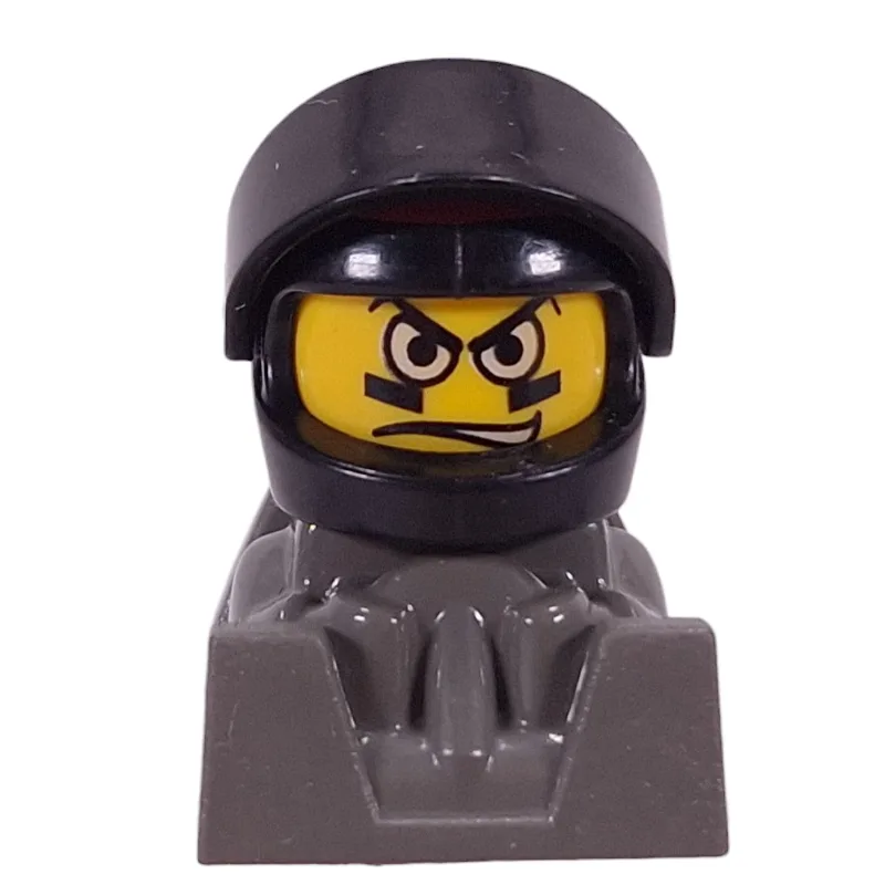 Racer - Black Helmet, Black Visor, Dark Gray… — minifigurine LEGO | Brick Broker
