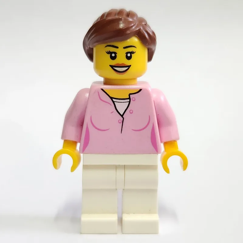 Bright Pink Torso, White Legs, Reddish Brown… — minifigurine LEGO | Brick Broker