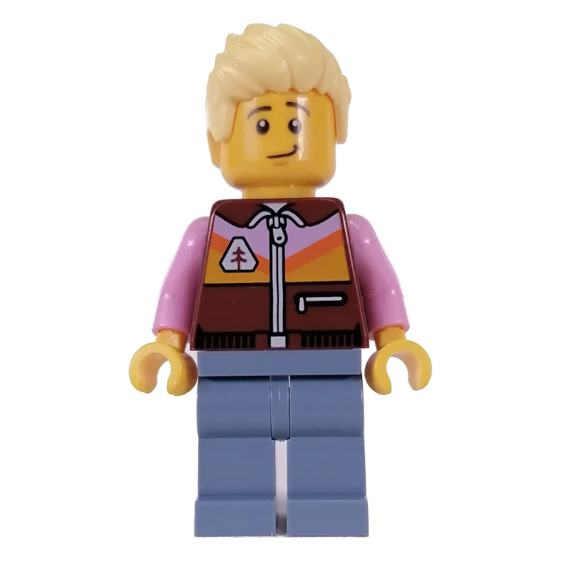 Reddish Brown Torso, Sand Blue Legs, Bright L… — minifigurine LEGO | Brick Broker