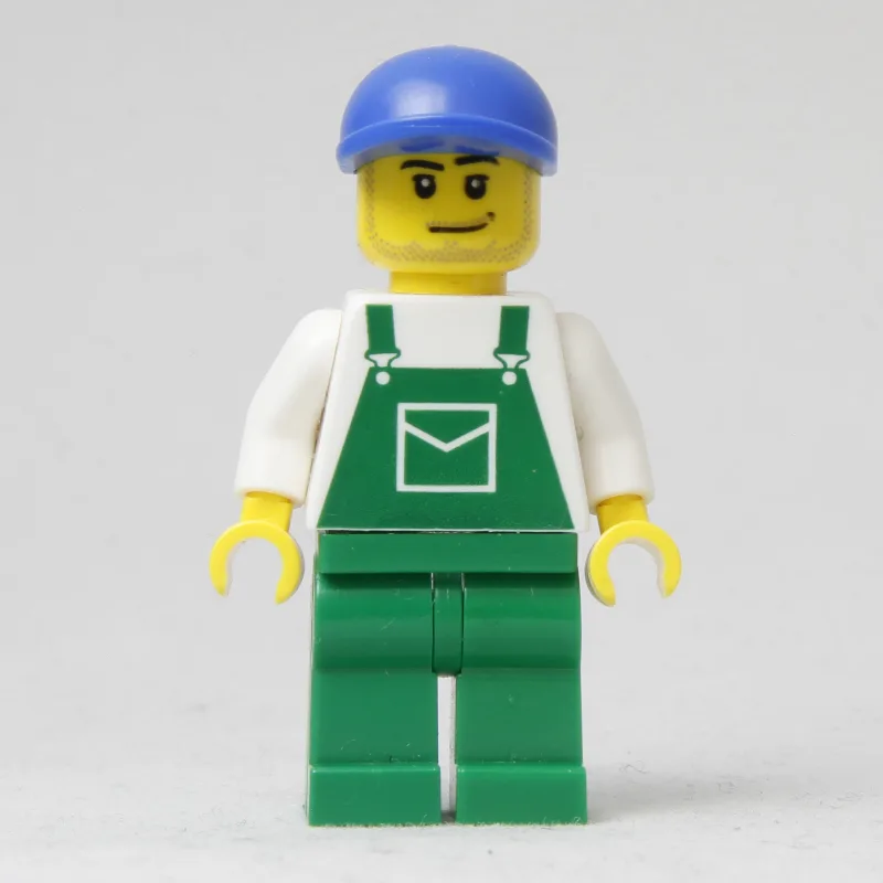Man, Green Overalls, Blue Cap, Stubble (4485… — minifigurine LEGO | Brick Broker