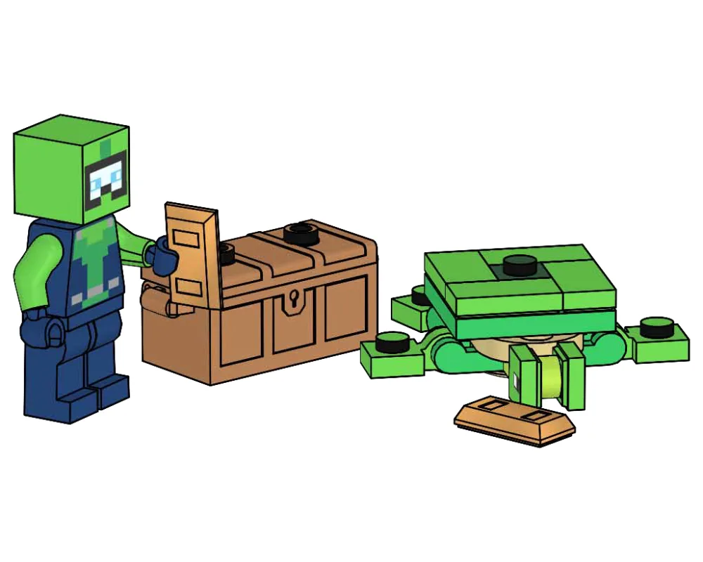 LEGO 662505 Plongeur avec tortue et coffre au trésor - prix | Brick Broker