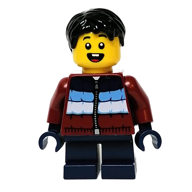 Kid - Dark Red Torso, Dark Blue Legs, Black H… — minifigurine LEGO | Brick Broker