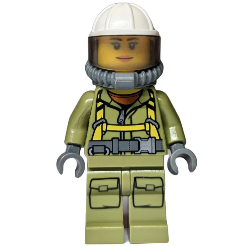 Volcano Explorer, Woman, Olive Green Jumpsuit… — minifigurine LEGO | Brick Broker