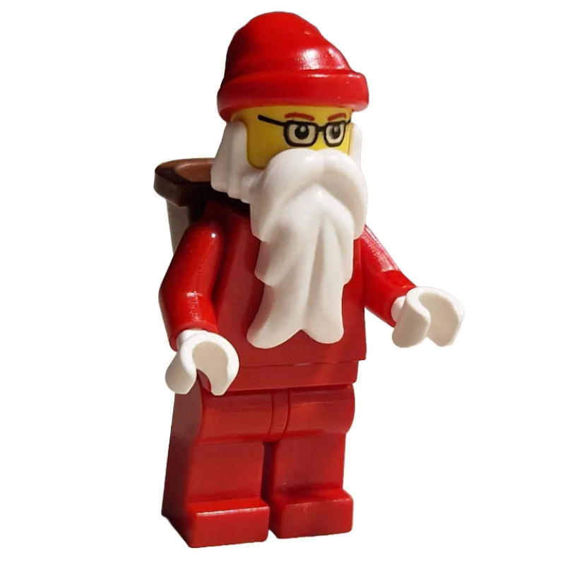 Santa, Plain Red with Back Basket, Glasses — minifigurine LEGO | Brick Broker