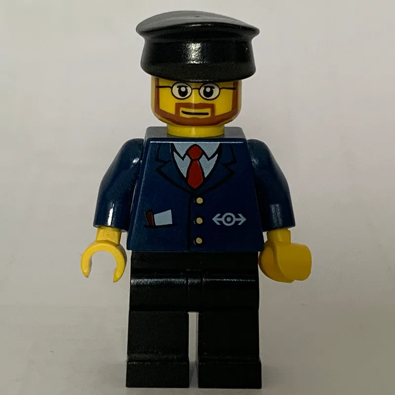 Conductor - Dark Blue Jacket, Black Legs, Bla… — minifigurine LEGO | Brick Broker
