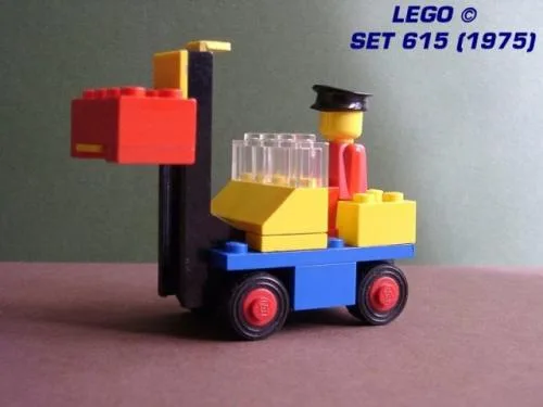 LEGO 615 Chariot élévateur avec conducteur - prix | Brick Broker