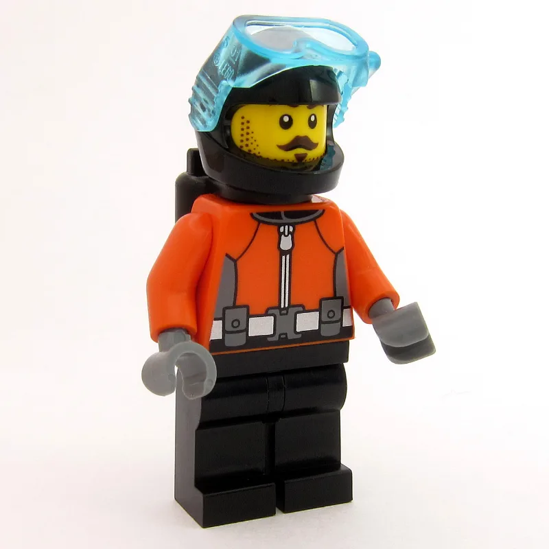 Aaron Apnea, Diver, Reddish Orange Wetsuit, B… — minifigurine LEGO | Brick Broker