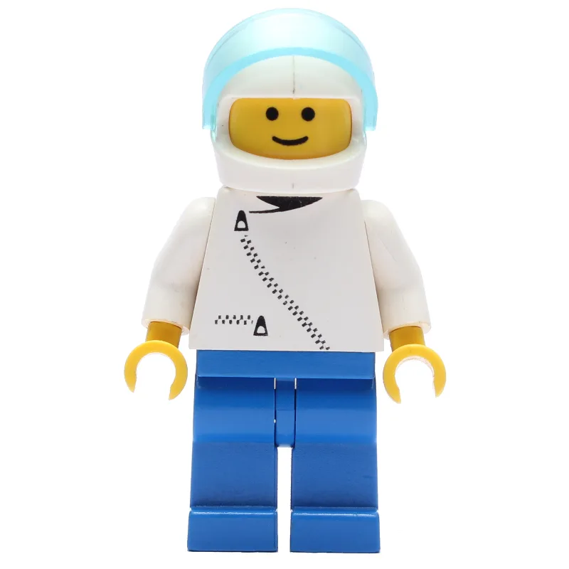 Man, White Jacket with Zipper, Blue Legs, Whi… — minifigurine LEGO | Brick Broker