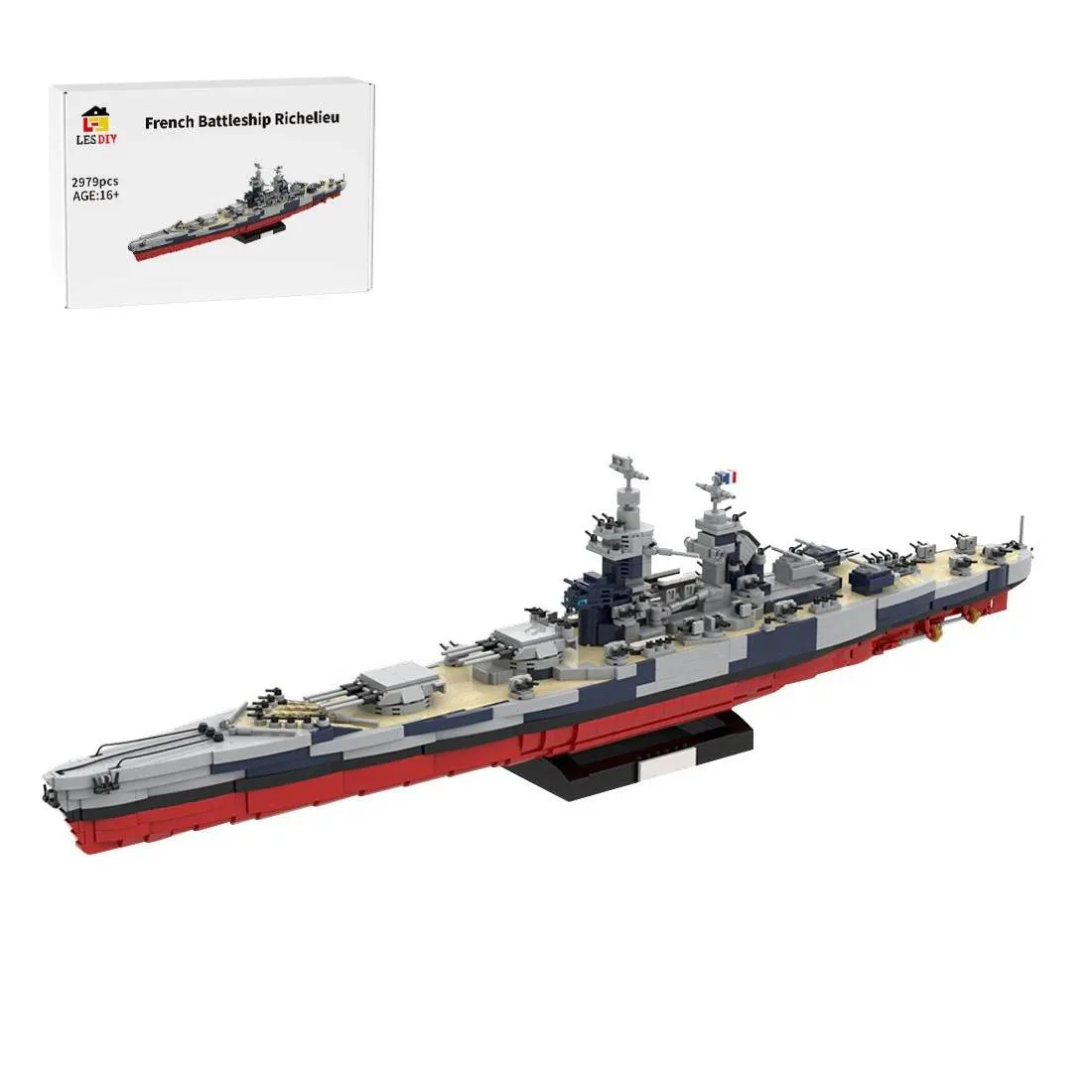 LesDiy Cuirassé français de la Seconde Guerre mondiale Richelieu (LESDIY-3596841) - prix | Brick Broker