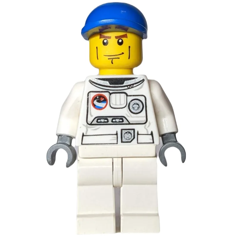 Astronaut, White, Blue Cap, Cheek Lines — minifigurine LEGO | Brick Broker