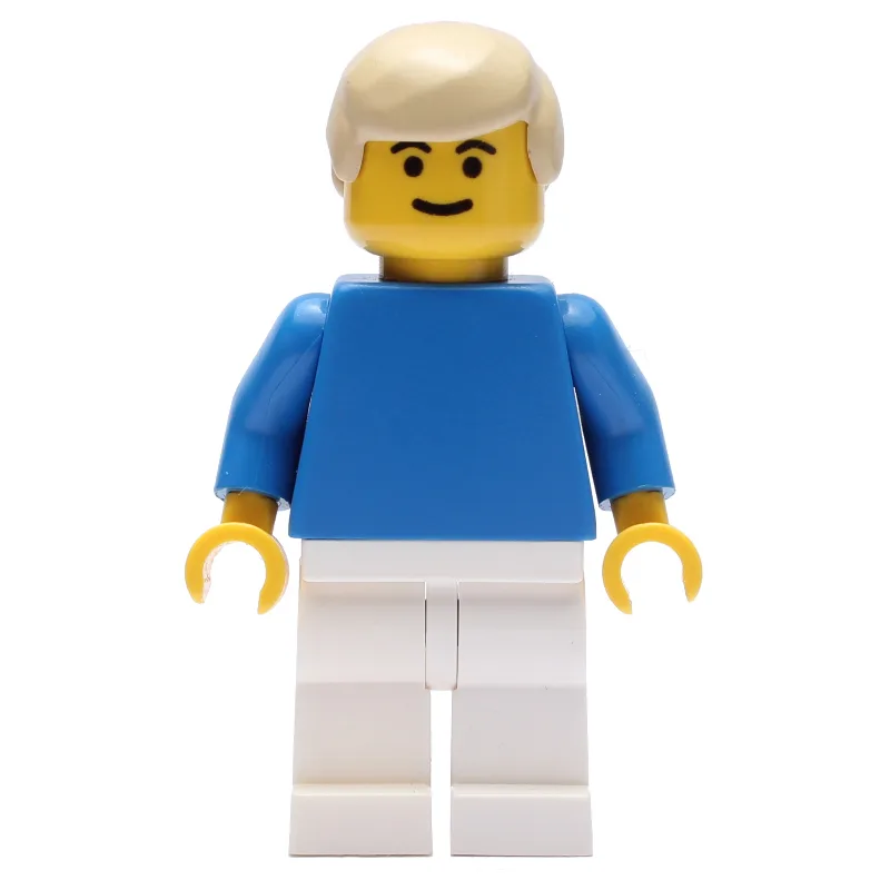 Soccer Player Blue Torso, White Legs, Tan Hair — minifigurine LEGO | Brick Broker
