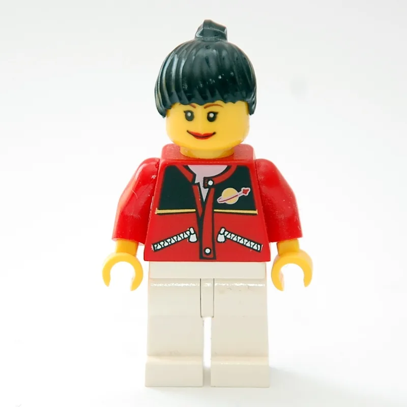 Woman, Red Jacket, White Legs, Black Hair (36… — minifigurine LEGO | Brick Broker