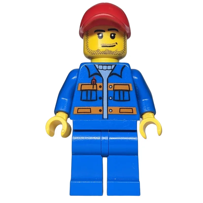 Construction Worker, Blue Jacket with Orange… — minifigurine LEGO | Brick Broker