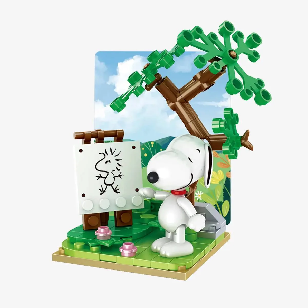 BlueBrixx Snoopy dessine Woodstock, Peanuts (BB-107355) - prix | Brick Broker