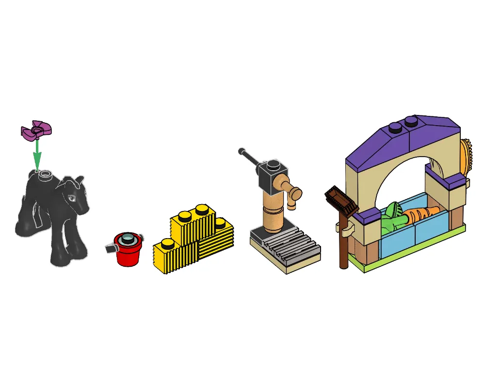 LEGO 472201 Poulain mignon avec nourriture et pompe à eau - prix | Brick Broker