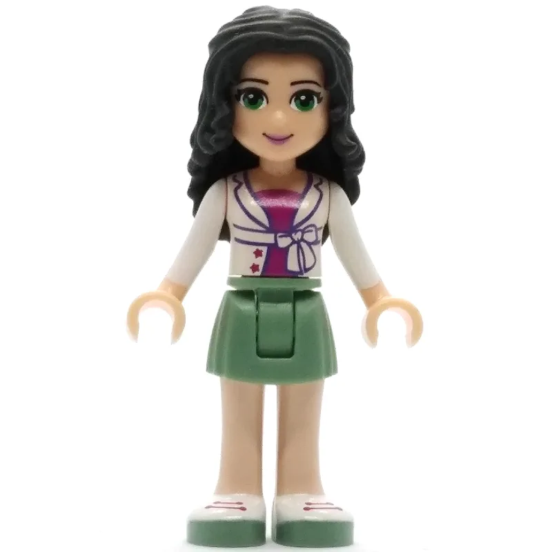 Emma - White Shirt, Sand Green Skirt — dans quels sets LEGO ? (fig-002359) | Brick Broker
