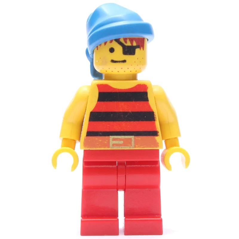 Pirate - Red/Black Stripes, Red Legs, Blue Ba… — minifigurine LEGO | Brick Broker