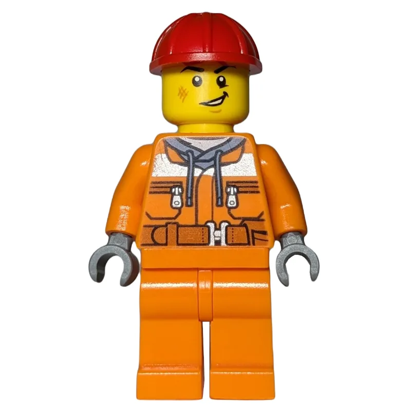 Construction Worker, Orange Safety Suit, Red… — minifigurine LEGO | Brick Broker