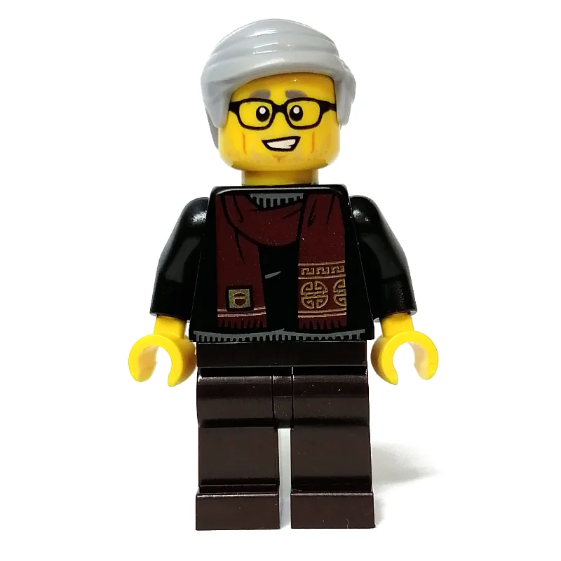 Black Torso, Dark Brown Legs, Light Bluish Gr… — minifigurine LEGO | Brick Broker