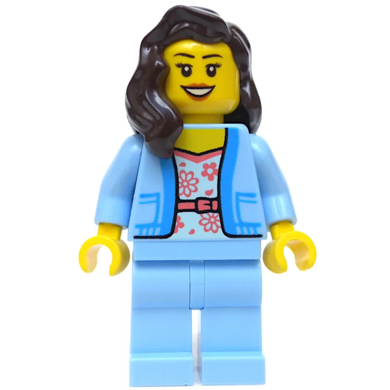Woman, Bright Light Blue Torso and Legs, Dark… — minifigurine LEGO | Brick Broker