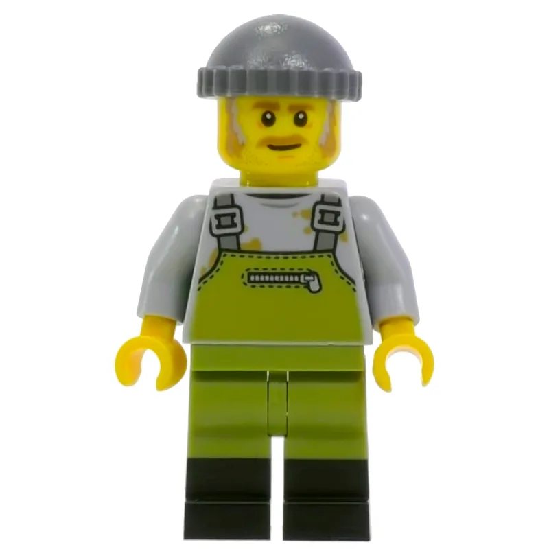 Light Bluish Grey Torso, Olive Green Overall.… — minifigurine LEGO | Brick Broker