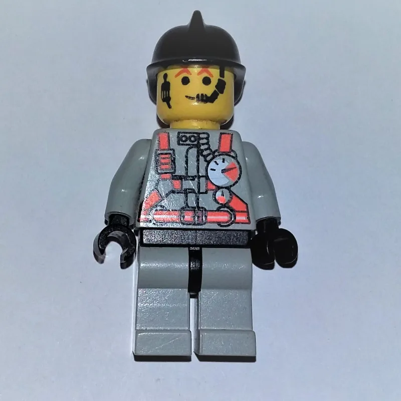 Fireman, Light Gray Fire Suit with Gauges and… — minifigurine LEGO | Brick Broker