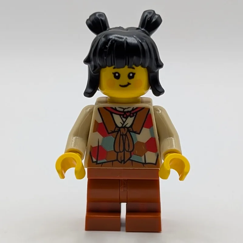 Tan Tunic, Dark Orange Medium Legs, Black Hair — minifigurine LEGO | Brick Broker