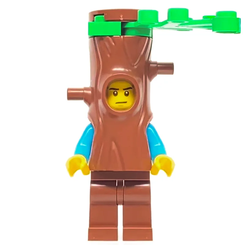 Man, Dark Tan Vest, Tree Costume with Branch — minifigurine LEGO | Brick Broker